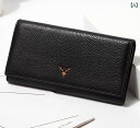 長財布 ロングウォレット 革 マルチ カード入れ レディース 万能 シンプル 薄手 柔らかい 三つ折り 大容量 多機能 スタイリッシュ
