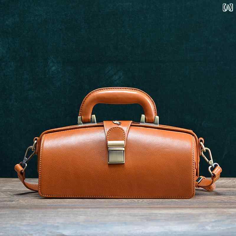 楽天ラ・グラーヌハンドバッグ レザー 革製品 レディース ファッション レトロ クロスボディ フレンチスタイル 第一層牛革 スタイル エレガント カジュアル デイリー使い