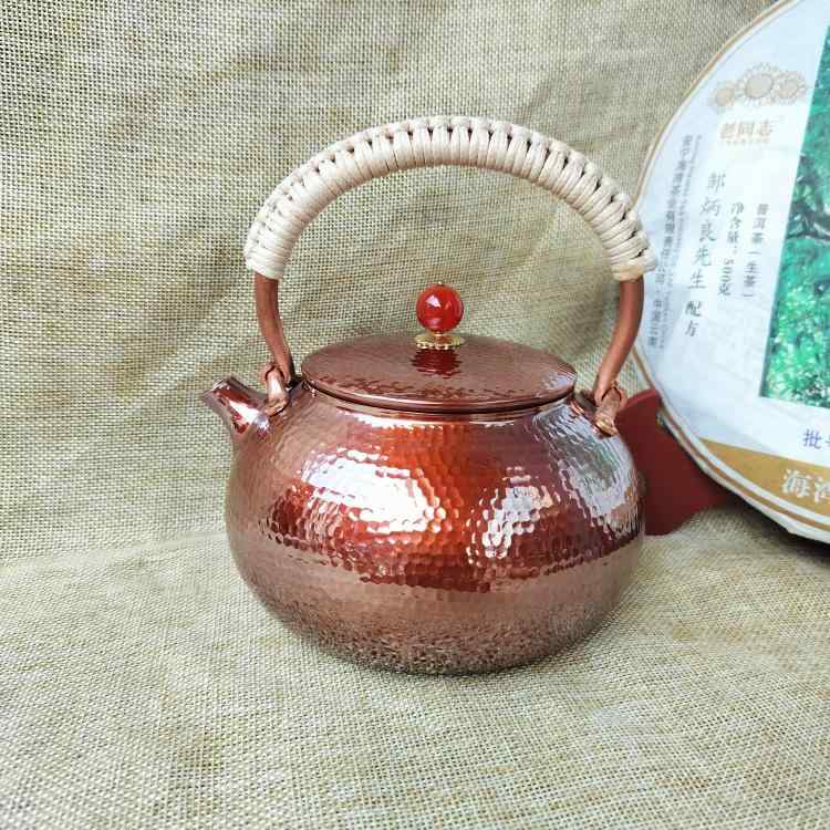 急須 茶瓶 銅製 ティーポット フィルター付き 工芸 クラシック コーティング 耐熱性 アート 家庭用 和..