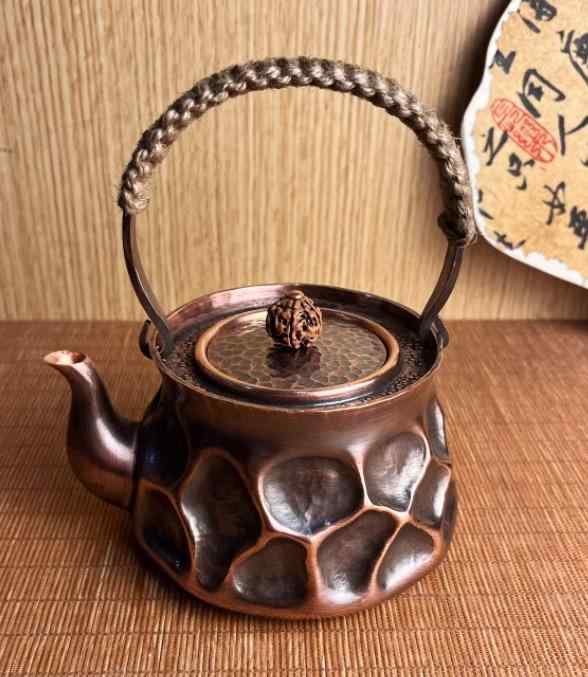 やかん レトロ ティーポット 銅 急須 ハンドル ケトル 耐久性 小さいサイズ アンティーク お茶作り
