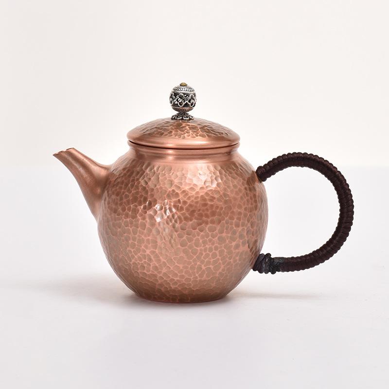 やかん レトロ ティーポット 銅 小さいサイズ チャイナ風 お茶作り 急須 湯沸かし器 厚手 ハンドル シンプル エレガント アンティーク