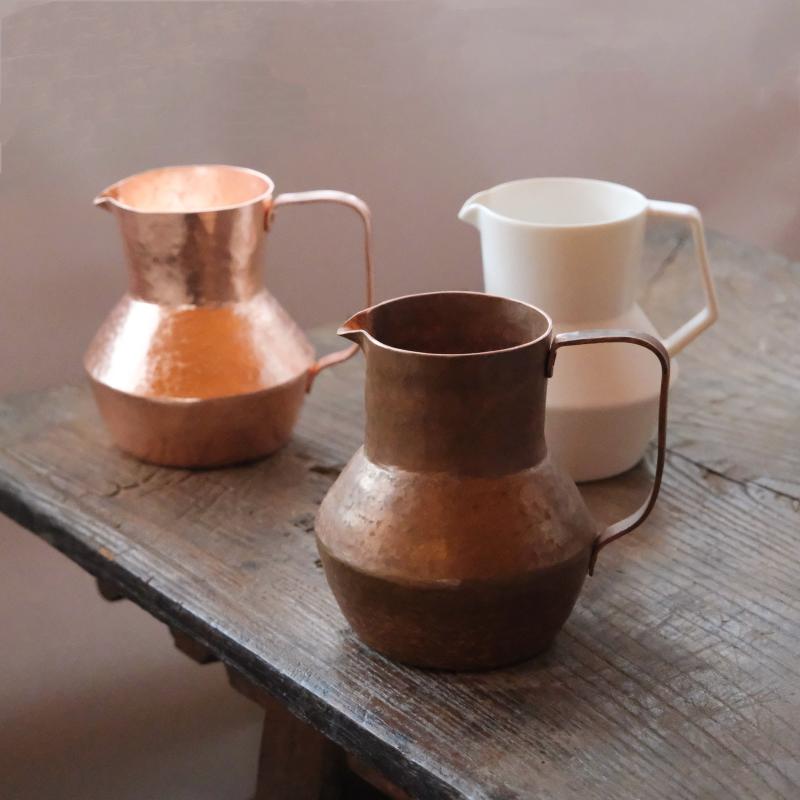 ピッチャー ミルクジャグ 銅製 貯水 タンク コーヒー シェア リング ポット 花瓶 フラワーアレンジメント 装飾品 多用途 デコレーション レトロ 北欧 インテリア