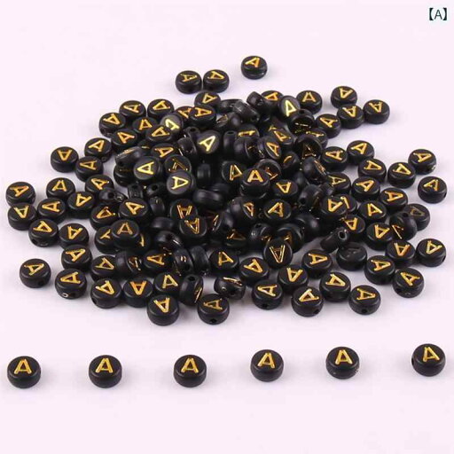 ビーズ 手芸 アクセサリー 材料 アクリル キッズ おもちゃ 知育 黒の背景にゴールドの文字 4×7ミリメートル 英字 フラット ラウンド ルース ビーズ DIY ジュエリー ブレスレット ビーズ 手芸 アクセサリー 材料 アクリル キッズ おもちゃ 知育 黒の背景にゴールドの文字 4×7ミリメートル 英字 フラット ラウンド ルース ビーズ DIY ジュエリー ブレスレット