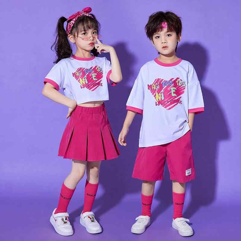 キッズ 子供 チア 衣装 幼稚園 ダンス 小学生 運動会 ダンス イベント かわいい ウェア スポーティー リンクコーデ トータルコーディネイト ジュニアファッション