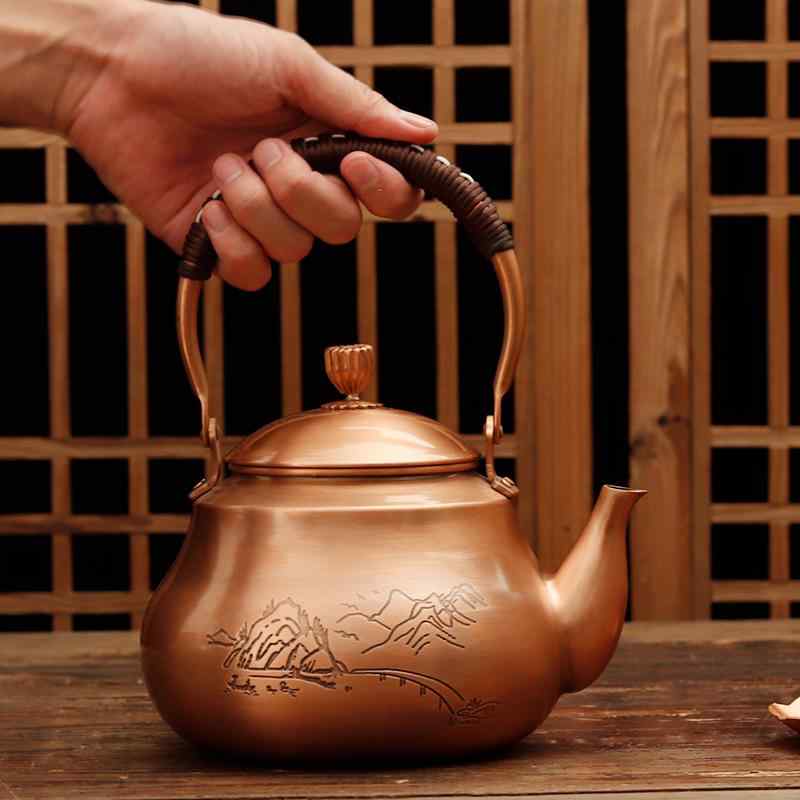 やかん 銅 ポット 急須 厚手 熱湯 耐久性 お茶作り 健康 カンフー ティー エレガント レトロ 和風 プレゼント