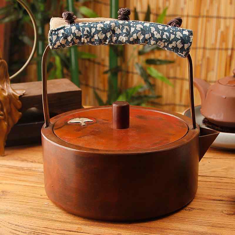 やかん ケトル 湯沸かし 銅製 茶道具 茶器 アクセサリー 趣味 レトロ 家庭用 おもてなし おしゃれ 優雅..