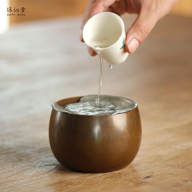 茶盤 茶托 茶道具 水受け台 ウォーターボウル 茶道具 茶器 アクセサリー 趣味 レトロ 銅製 家庭用 おも..