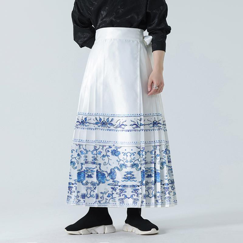 袴 メンズ オールシーズン チャイナ風 男性 レトロ カジュアル スカート 大きい エスニック プリーツ ..