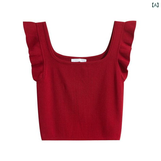 レディース トップス カジュアル 普段使い 夏 スタイル フレンチスクエア ネック スモール フライング スリーブ ショート ニット Tシャツ 女性用 レディース トップス カジュアル 普段使い 夏 スタイル フレンチスクエア ネック スモール フライング スリーブ ショート ニット Tシャツ 女性用
