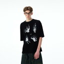 Tシャツ トップス プリント アメカジ 半袖 ユニセックス ゆったり スポーティ カジュアル デイリー レジャー リゾート 休日 メンズ レディース
