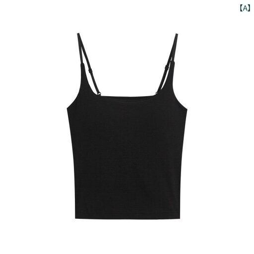 レディース 夏 スリムフィット キャミソール ショート ストラップ 下着 胸パット付 タンクトップ 婦人服 クロップ丈 トップ スタイリッシュ レディース 夏 スリムフィット キャミソール ショート ストラップ 下着 胸パット付 タンクトップ 婦人服 クロップ丈 トップ スタイリッシュ