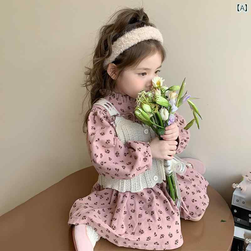 ワンピース ドレス スカート キッズ 子供 おしゃれ ファッション 女の子 花柄 春秋 ベスト 赤ちゃん用品 プリンセス かわいい 韓国 セット ガールズ デイリー
