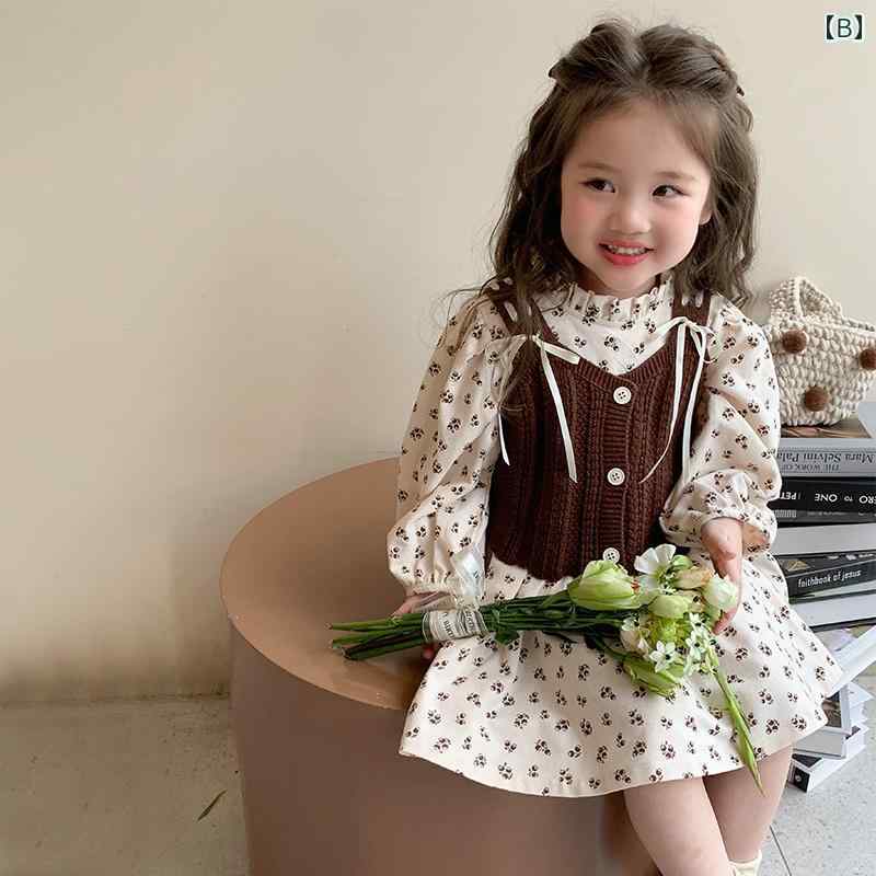 ワンピース ドレス スカート キッズ 子供 おしゃれ ファッション 女の子 花柄 春秋 ベスト 赤ちゃん用品 プリンセス かわいい 韓国 セット ガールズ デイリー