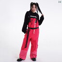 ビブパンツ スノーボード レディース オーバーオール アクティブ トップス ポケット 綿 防水 防風 通気性 暖かい スキー ウィンタースポーツ シンプル アウ...