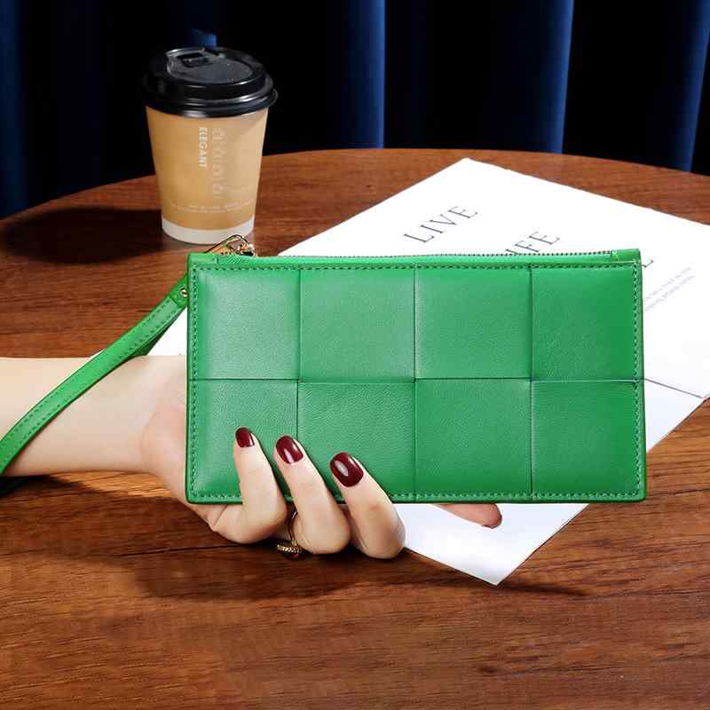 レディース メンズ ユニセックス ロング ハンドバッグ 薄型 レザー ジッパー 小銭入れ カード 紙幣用 ポーチ クラッチ 小物 多用途 収納 エレガント