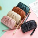レディース ポーチ 韓国 ソフトレザー ロング ジッパー 財布 プリーツ 第一層 牛革 クラッチバッグ ママ 革 スマートフォン スマホ カード 化粧品 収納 ...