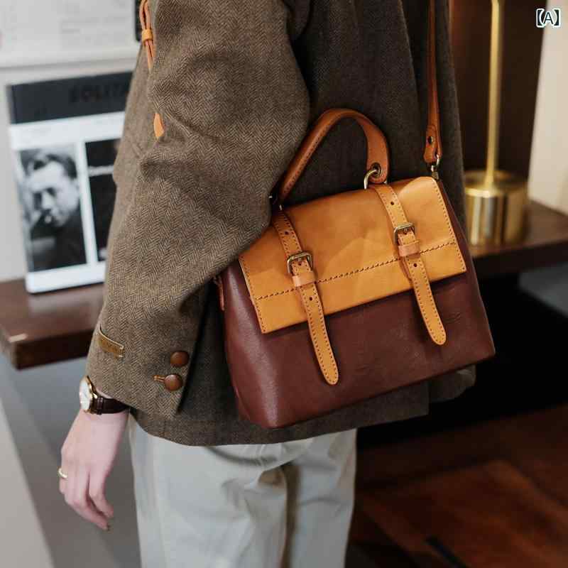 楽天ラ・グラーヌショルダーバッグ レザー カジュアル 普段使い 通勤 ソフトレザー カジュアル 植物タンニンなめし 牛革 レトロ メッセンジャーバッグ クロス ボディバッグ 日常使い 女性 英国 カレッジスタイル