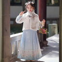 漢服 上下セット ロングドレス 衣装 チャイナ風 中国 暖かい 厚手 ファー うさぎデザイン キッズ 女の子 姉妹 冬 お揃いコーデ 正月 お出かけ お祝い フォーマル レトロ