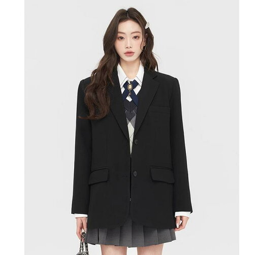 カレッジ スタイル 女性 トップス ベスト ジャケット 黒 レディース ガールズ 秋冬 ファッション カジュアル シンプル オフィス モダン カレッジ スタイル 女性 トップス ベスト ジャケット 黒 レディース ガールズ 秋冬 ファッション カジュアル シンプル オフィス モダン