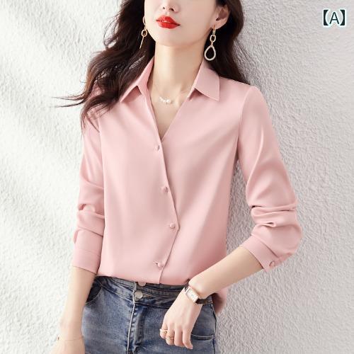 トップス ブラウス ピンク シャツ レディース 長袖 ファッション シフォン 秋 職場 OL お姫様 スタイル デイリー使い スタイリッシュ シンプル オフィス カジュアル フェミニン トップス ブラウス ピンク シャツ レディース 長袖 ファッション シフォン 秋 職場 OL お姫様 スタイル デイリー使い スタイリッシュ シンプル オフィス カジュアル フェミニン