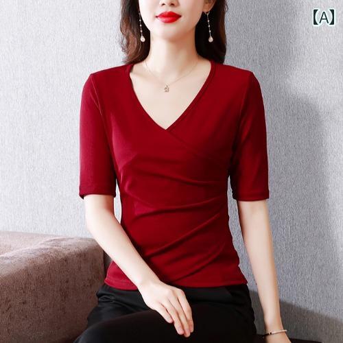 ブラウス トップス レディース シンプルデザイン セクシー 韓国ファッション メッシュ 夏 薄手 半袖 Vネック エレガント サマー 高級感 通気性 ブラウス トップス レディース シンプルデザイン セクシー 韓国ファッション メッシュ 夏 薄手 半袖 Vネック エレガント サマー 高級感 通気性