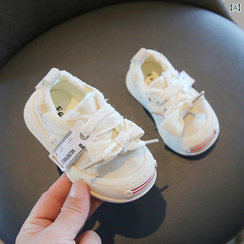 ファーストシューズ 女の子 赤ちゃん キャンバス シューズ 春秋 ベビー 快適 幼児 靴 1歳 ガールズ 柔..