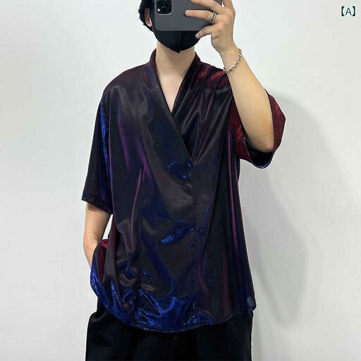 メンズ トップス 夏 薄手 個性的 明るい クール Vネック シャツ ファッション スパンコール 光沢 個性的 おしゃれ カジュアル ハイセンス スタイリッシュ 輝き メンズ トップス 夏 薄手 個性的 明るい クール Vネック シャツ ファッション スパンコール 光沢 個性的 おしゃれ カジュアル ハイセンス スタイリッシュ 輝き