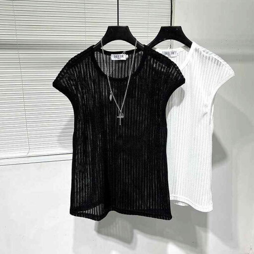 シアーシャツ 夏 ダークスタイル メンズ ファッション シースルー 薄手 Tシャツ ベスト トップス 透け感 涼感 無地 シンプル カジュアル ストリート おしゃれ クール モード トレンド シック シアーシャツ 夏 ダークスタイル メンズ ファッション シースルー 薄手 Tシャツ ベスト トップス 透け感 涼感 無地 シンプル カジュアル ストリート おしゃれ クール モード トレンド シック