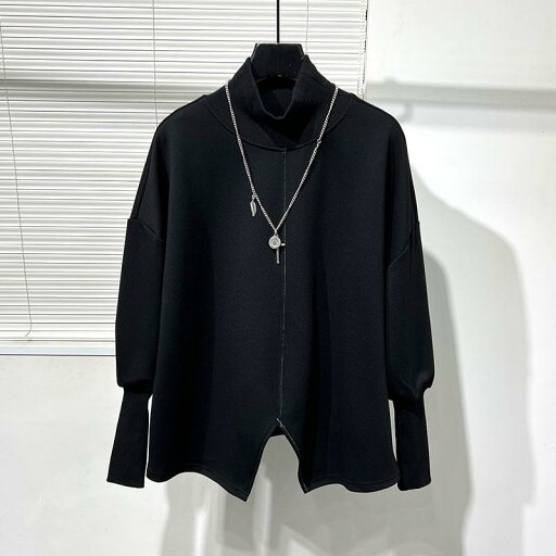 長袖 トップス スウェットシャツ 冬 ダーク スタイル 裾スリット スタンドカラー 厚手 メンズ ファッション シンプル スリム見え スタイリッシュ クール カジュアル ストリート 立ち襟 長袖 トップス スウェットシャツ 冬 ダーク スタイル 裾スリット スタンドカラー 厚手 メンズ ファッション シンプル スリム見え スタイリッシュ クール カジュアル ストリート 立ち襟