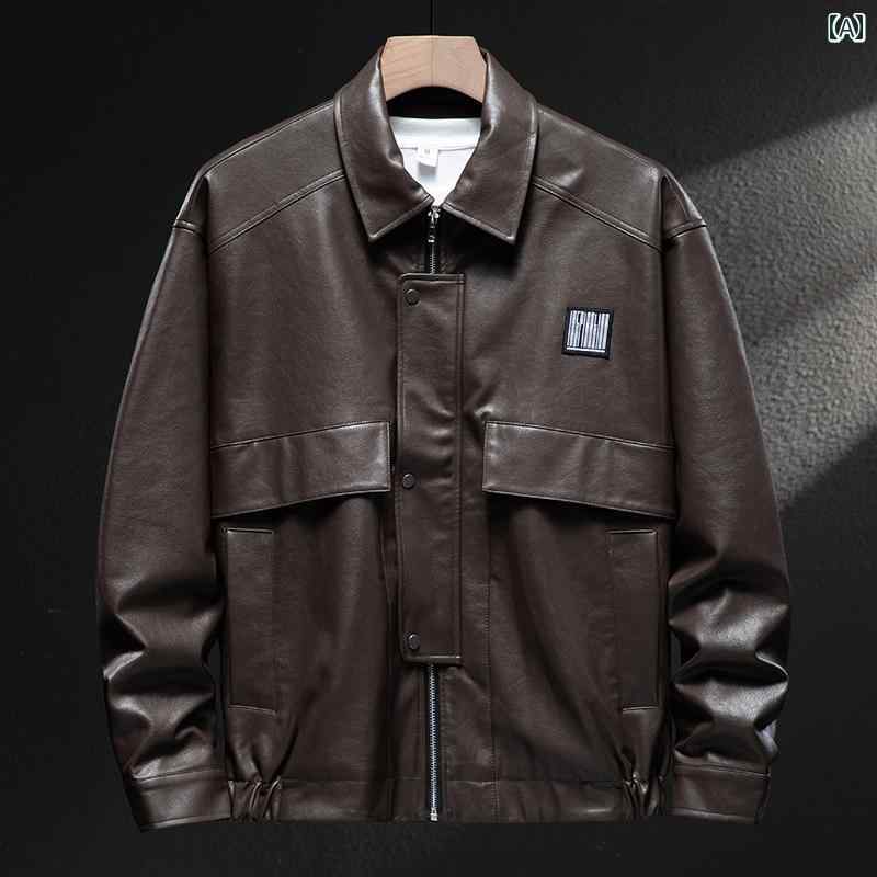 レザー ジャケット メンズ レディース ライダース 春秋 ゆったり 大きいサイズ オートバイ PU 革ジャン..