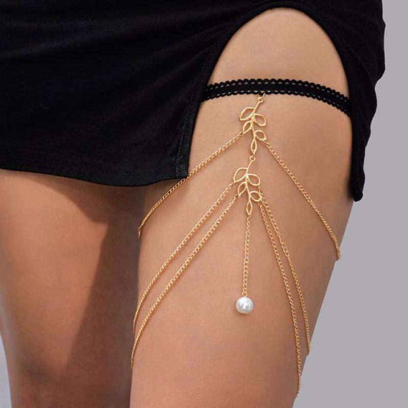 楽天ラ・グラーヌJK 魅惑的 太もも チェーン ホット ガール ショート スカート ジュエリー ストーブ パイプ アクセサリー アメリカ レース 葉 タッセル ボディ チェーン ジュエリー