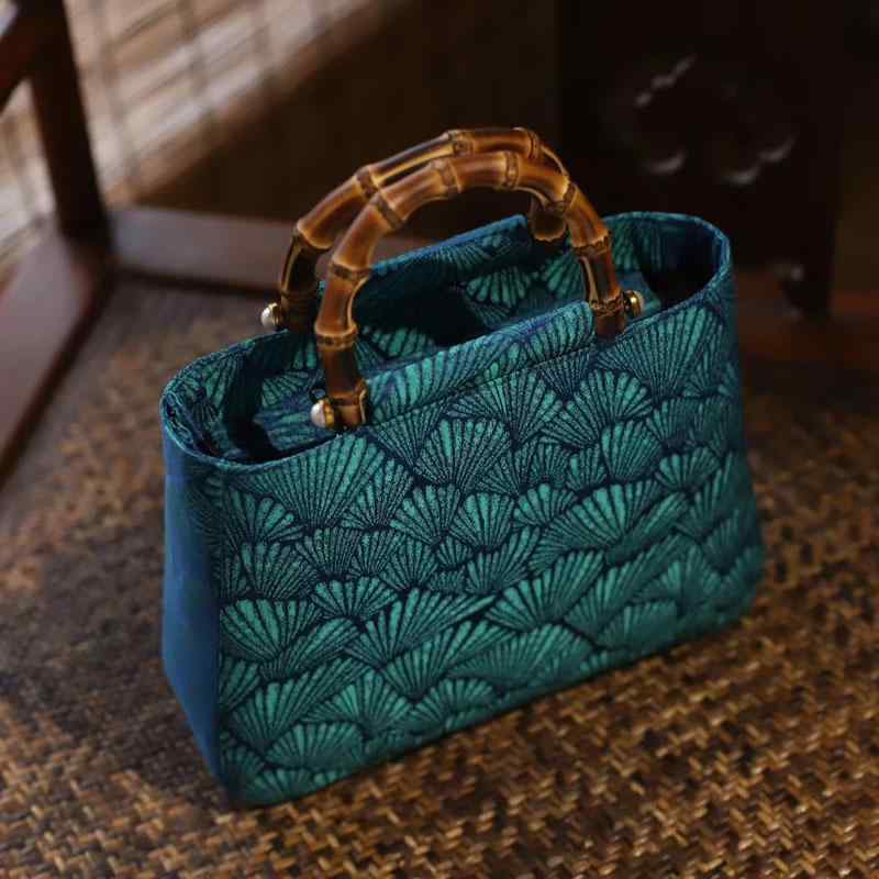 バッグ レディース かわいい おしゃれ ハンドバッグ レトロ ママバッグ 手持ち 竹バッグ チャイナドレス チャイナ風 バッグ