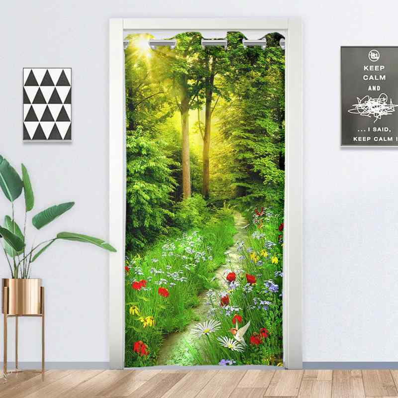 ドアカーテン 間仕切りカーテン リビングルームハーフカーテン 装飾 おしゃれ 種類豊富 伸縮ポール付き 伸縮ロッド付き 北欧