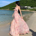 リゾートドレス サマードレス ディナードレス ホリデードレス 夏 ロングドレス 海辺 休暇 ビーチ ヴァカンス 写真撮影 エキゾチック エレガント フェミニン レディース
