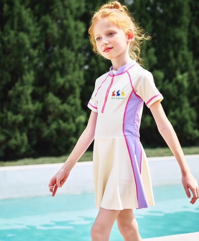 女の子 水着 キッズ 子供用 夏 スイムウェア 半袖ワンピース かわいい おしゃれ 着やすい 動きやすい ..
