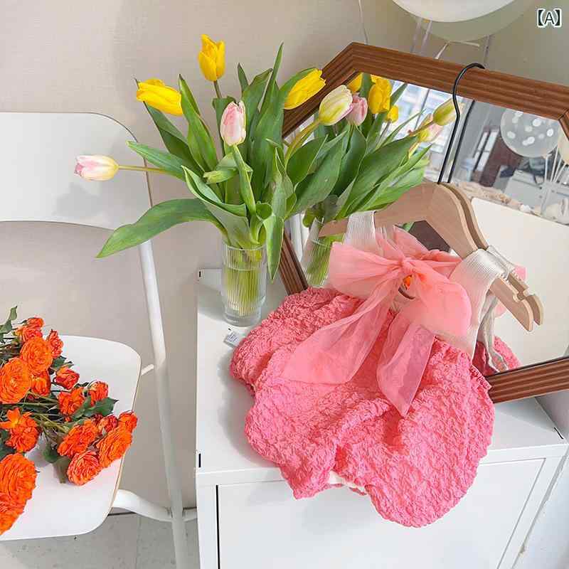 ロンパース ベビー服 新生児 夏用 ジャンプ スーツ かわいい 赤ちゃん 夏服 花柄 服 三角 ハーネス スーツ 太陽 帽子 薄型 スタイル