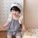 ロンパース ベビー 夏 赤ちゃん 女の子 韓国 コットン プリント フリル カバーオール ノースリーブ プルオーバー キャミソール 薄手 軽量 柔らかい 動きやすい お出かけ 外出 自宅用 かわいい プレゼント