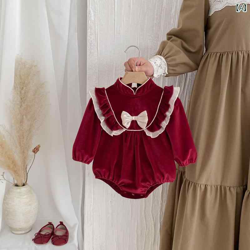 ロンパース ベビー 赤ちゃん 新生児 乳児 かわいい フリル 長袖 カバーオール お出かけ 春秋 女の子 外出着 おしゃれ 快適