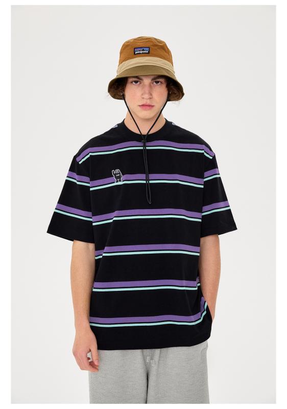 レディース メンズ Tシャツ 半袖 ストライプTシャツ カップル 夏 ソフトタッチ 無地 シンプル カジュアル デイリー レジャー リゾート 休日