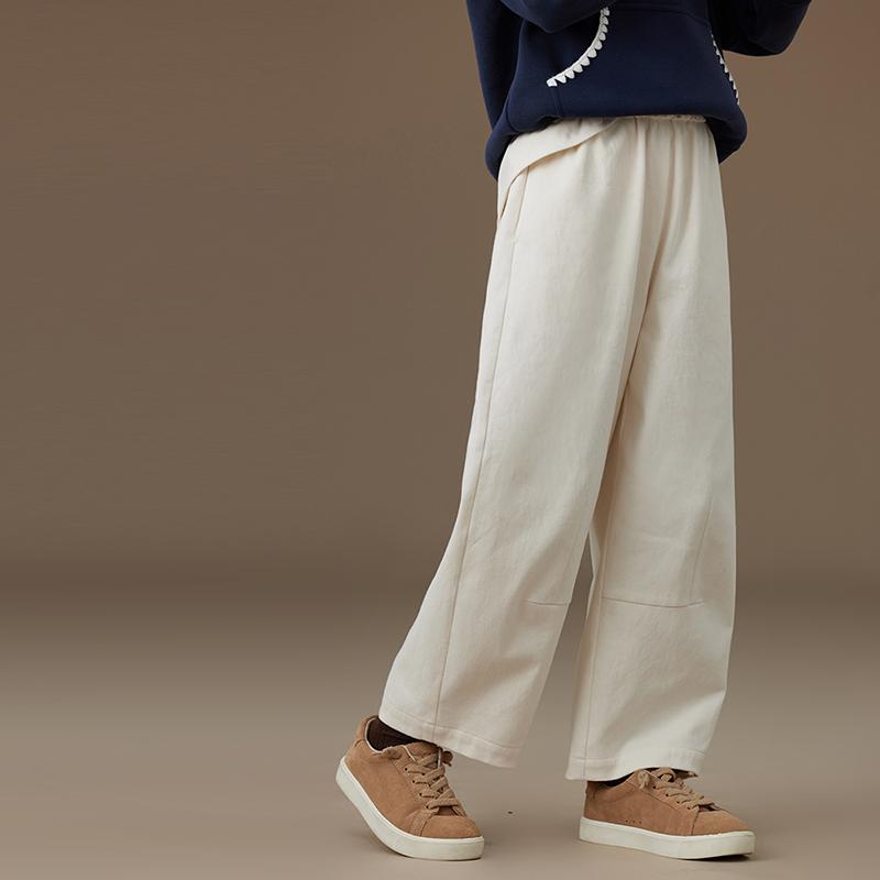 リラックス パンツ 子供服 秋冬 ベージュ カジュアル パンツ シンプル 肌に優しい 綿 ストレート ズボン 男の子 女の子用 スタイリッシュ