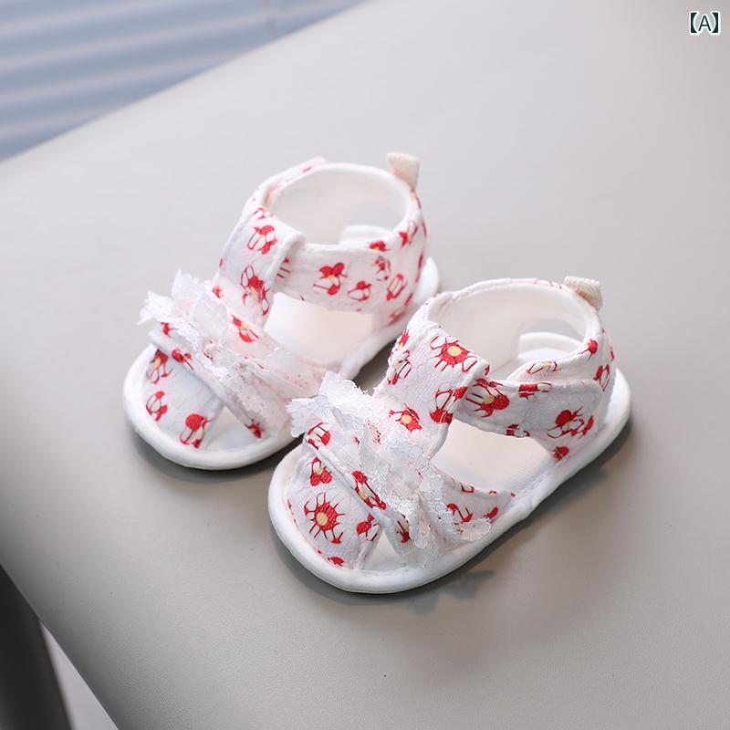 サンダル 女の子用 ベビー シューズ 夏 1歳 柔らかい底 かわいい 幼児 靴 足の保護 滑り止め 8～12ヶ月..