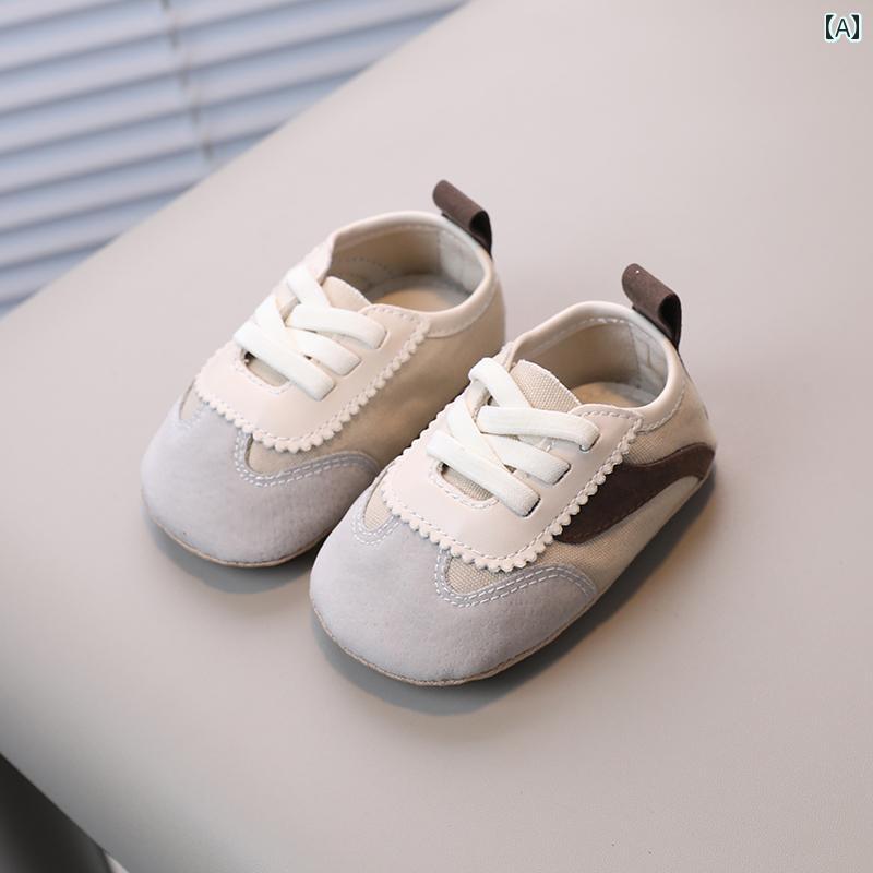 ベビー シューズ 0歳～1歳 男女兼用 春秋 ソフトソール フロント 軽量素材 幼児 カジュアル スニーカー 生後6～12ヶ月
