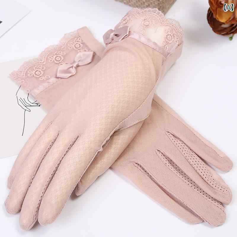 ドライビング グローブ サマー 屋外 紫外線対策 レディース 女性 ファッション 手袋 夏 日焼け防止 タッチスクリーン フィンガー グローブ 運転 紫外線対策(4)