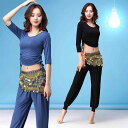 レディース ダンサー コスチューム 衣装 ベリーダンス 服 女性用 練習着 夏 初心者 モーダル パンツ スリム タッセル スーツ セット
