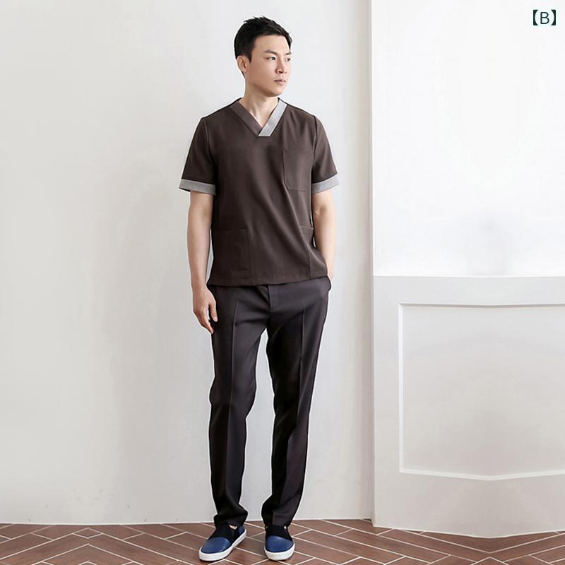 ラ・グラーヌのスクラブ 医療 男女兼用 作業着 技術者 レディース 半袖 クリニック メンズ ユニフォーム ドクター 長袖 手術室服 手洗い服 制服 病院 オペ｜アングル2