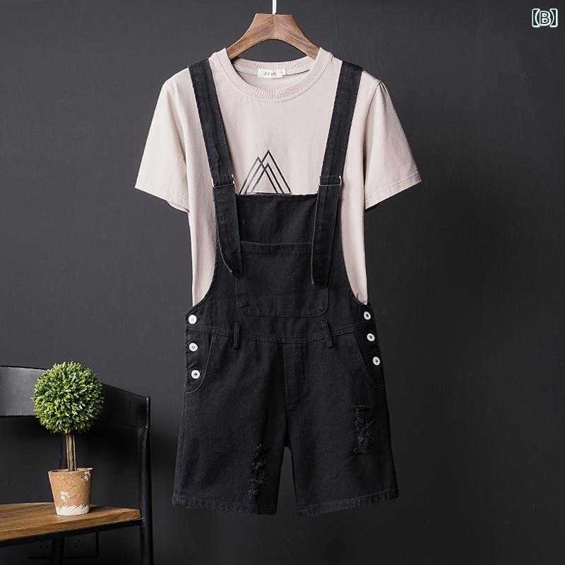 メンズ レディース 夏 韓国 カジュアル オーバー オール ショートパンツ 五分丈 イベント 衣装 ダンス ユニセックス