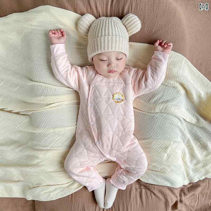 カバーオール ジャンプスーツ 赤ちゃん ベビー 子供 秋冬 服 あったか 男の子 キルティング 防寒 保温 薄手 インナー ウェア シンプル