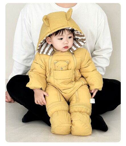 カバーオール 幼児 男の子 冬 クマ 厚手 ダウン ダブル ジッパー カジュアル かわいい あったか 保温 ベビー 赤ちゃん お出かけ フード カバーオール 幼児 男の子 冬 クマ 厚手 ダウン ダブル ジッパー カジュアル かわいい あったか 保温 ベビー 赤ちゃん お出かけ フード