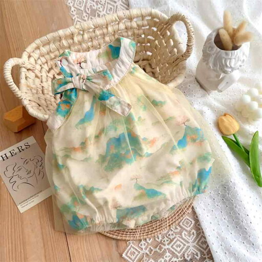 ベビーウェア 夏服 三角ロンパース ノースリーブ プルオーバー 女の子 乳児 幼児 かわいい おしゃれ 薄手 リボン ベビーウェア 夏服 三角ロンパース ノースリーブ プルオーバー 女の子 乳児 幼児 かわいい おしゃれ 薄手 リボン