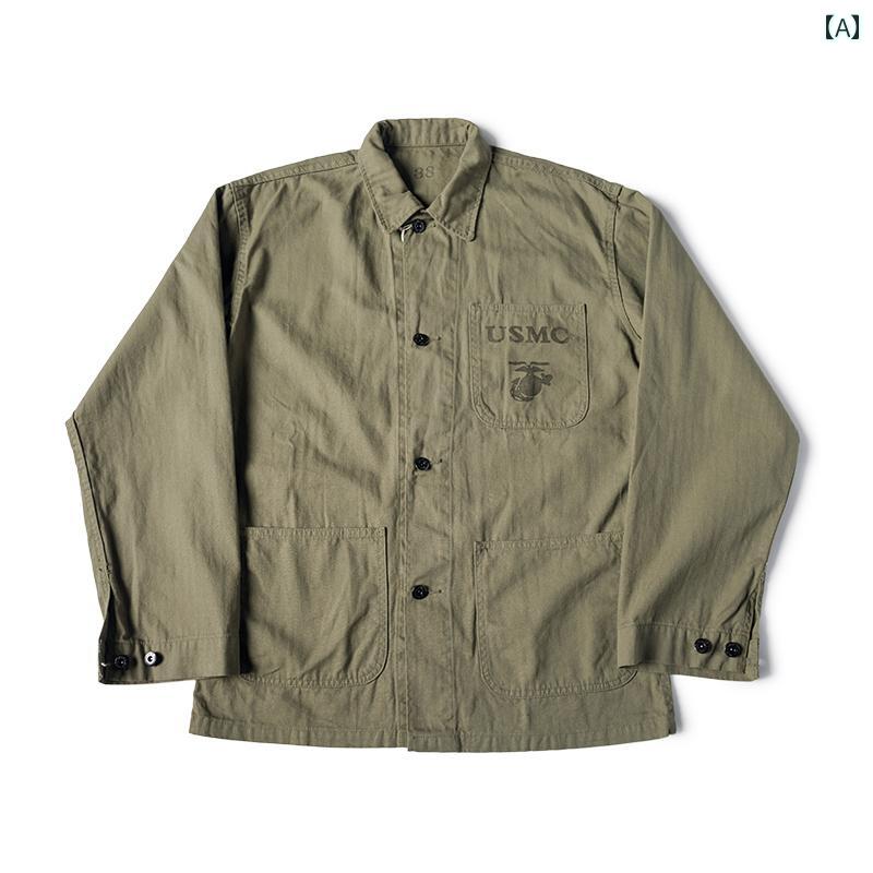 メンズ ミリタリージャケット ジャンバー 米軍 ヘリンボーン 多機能ジャケット 春秋 長袖 アメリカン カジュアル レジャー 休日 アウトドア スポーツ アクティビティ ボーイズ